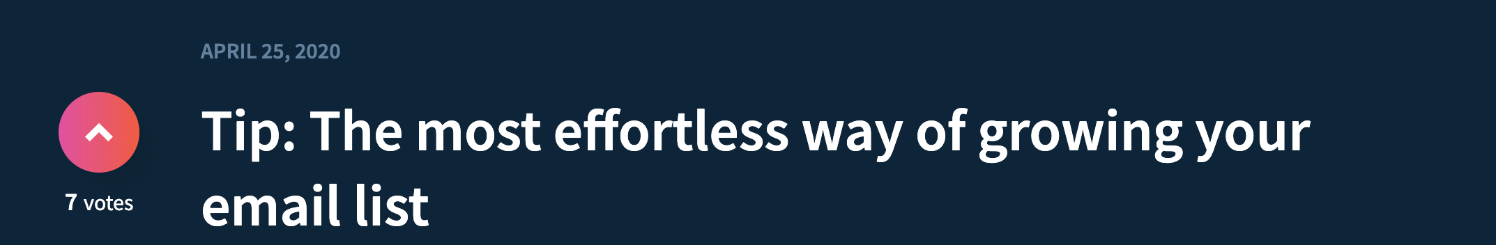 Indie Hackers post about exit intent popups